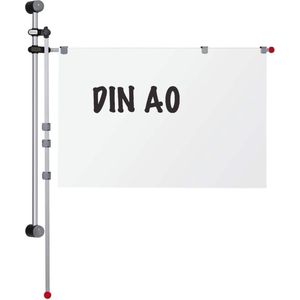 MAUL Plannhouder voor posters, kaarten, grote modellen, 2 verstelbare draaibare armen dienen als hanger voor DIN A0-papier, vrije tafel op kantoor, om te schroeven, zwart/grijs