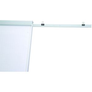 MAUL Papierhouder van staal | Opsteekbare papierhouder voor flipchart | Magnetische houder | Incl. 2x mauly papierklemmen | Eenvoudige montage aan bord | Lengte: 65 cm | Grijs