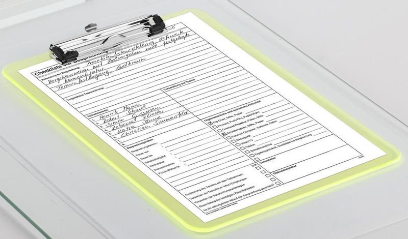 Klembord Maul A4 Transparant Neon Geel - 1 Stuk