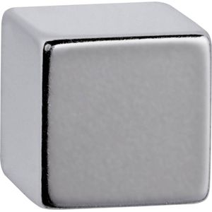 MAUL Dobbelsteenmagneet van neodymium, vernikkeld, hechtkracht 15 kg, VE = 5 stuks
