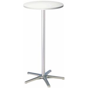 MAUL - Statafel - Rond - Wit - Kunststof - Zilverkleurig Frame
