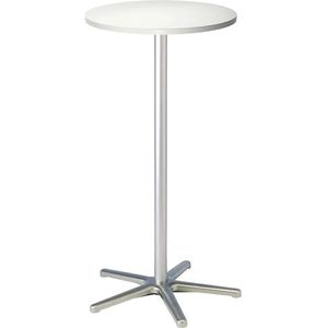 Maul Statafel 9323102, hoogte 110 cm, aluminium standaard, rond tafelblad van hout, Ø 60 cm, wit