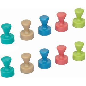MAUL - Neodymium Kegelmagneten - 10 Stuks - Kunststof Kap - Kleur Gesorteerd