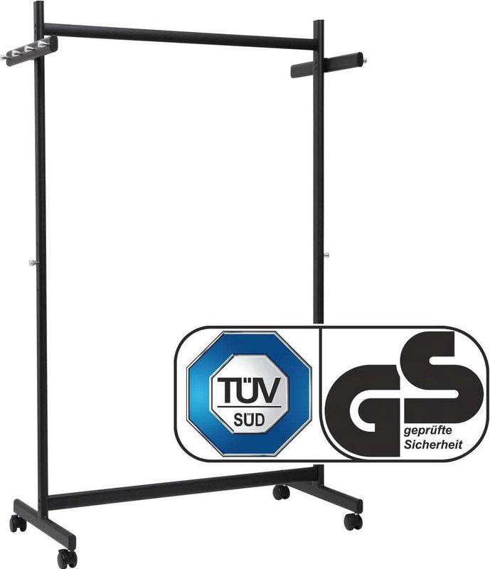 MAUL Rollgarderobe Samba 9424190 schwarz Metall 10 Haken 115,5 x 172,0 cm