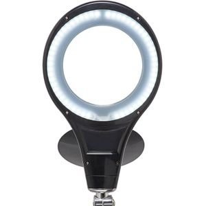 LED loeplamp MAULmakro, 3-dioptrie lens, 8 W, 580 lm, 6500 K, arm 360° draaibaar &amp; kantelbaar, in hoogte verstelbaar, statief, zwart