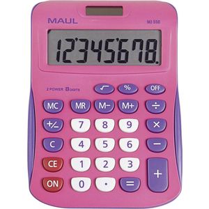 Maul MJ 550 Bureaurekenmachine werkt op batterijen, werkt op zonne-energie Pink Aantal displayposities: 8