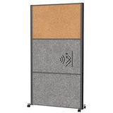 MAUL Akustik-Trennwand MAULconnecto 9605189, dunkelgrau, braun 100,0 x 182,0 cm mit Rollen