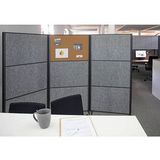 MAUL Akustik-Trennwand MAULconnecto 9605189, dunkelgrau, braun 100,0 x 182,0 cm mit Rollen