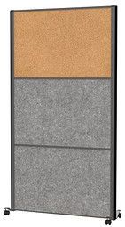 MAUL Akustik-Trennwand MAULconnecto 9605189, dunkelgrau, braun 100,0 x 182,0 cm mit Rollen