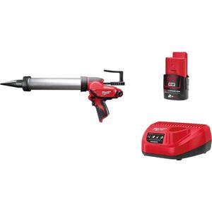 Milwaukee M12 PCG/400A-201B 12V Li-Ion Accu Lijm- En Kitspuit Set (1x 2.0Ah Accu) Incl. Worsthouder In Tas