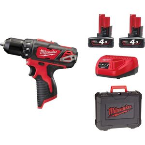 Milwaukee M12 BDD-402C 12V Li-Ion accu boor-/schroefmachine set (2x 4.0Ah accu) in koffer