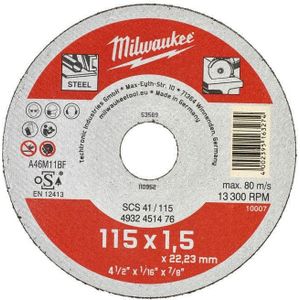 Milwaukee Dunne metaal snijschijf, contractor series SCS 41/115 x 1,5 x 22 mm opdrachtnemer series - 4932451476