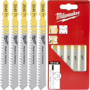 Milwaukee Traditionele decoupeerzaagbladen 75 x 3 mm T 111 C - 5 stuks - 4932254071
