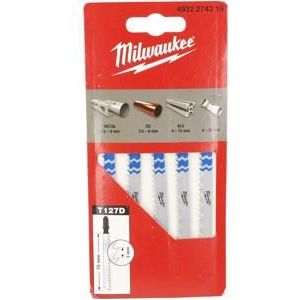 Milwaukee Decoupeerzaagblad metaal voor zaagsneden in aluminium 75x 3 mm T127D, 5 stuks