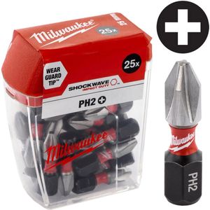 Milwaukee - Pras Set Ph2-25 - Bitjes - Verminder Spanning - 0.176 kg