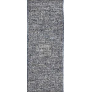 andiamo Indoor & Outdoor tapijt weerbestendig en waterdoorlatend plat weefsel korte vloer 80 x 200 cm blauw-beige