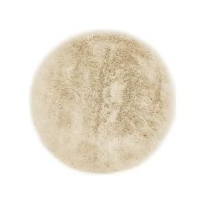 -LUXOR- living Coste Stoelkussens, set van 4, kunstbont, stoelkussens voor woonkamer, stoeldecoratie, comfortabele zitkussens, 40 x 40 cm, rond, beige