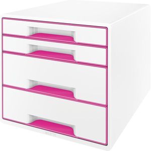 Leitz WOW Desk Cube - Ladeblok - 4 Laden - wit/roze metallic