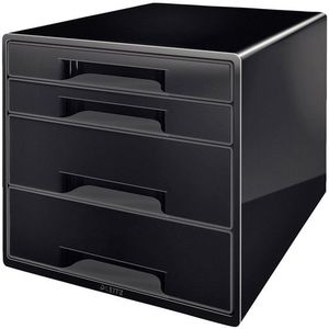 Leitz 5252 ladeblok zwart/grijs (4 laden) - Transparant