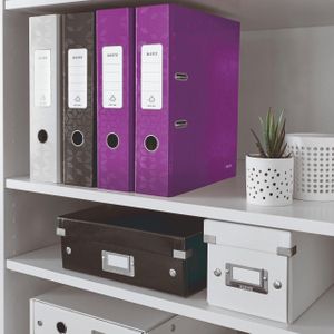 Leitz A4 Ordner, Paars, Rugbreedte van 80mm, WOW, 10050062, Design Kan Variëren