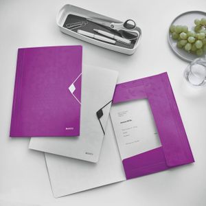 Leitz - Verzamelmap - Metallic Paars - Polypropyleen - 3 Kleppen