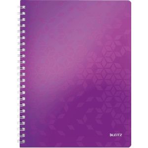 Leitz WOW Collegeblock A4 liniert, spiralgebunden mit PP-Einband Violett