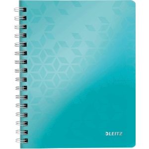 6 x Leitz Notizbuch Wow A5 80 Blatt 80g/qm liniert eisblau