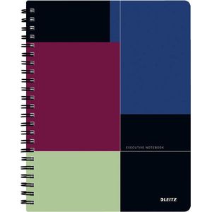Leitz 44650000 Executive Get Organised Collegeblok, A4, geruit, spiraalgebonden met PP-omslag, meerkleurig