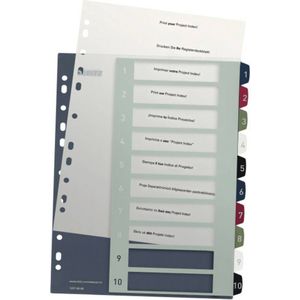 10 x Leitz Plastikregister Style 1-10 bedruckbar A4 PP 10 Blatt farbig