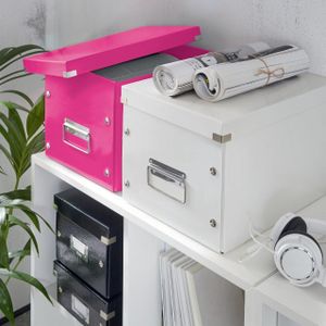 Leitz Wow Click & Store Kubus Grote Opbergdoos - 80% Gerecycled Karton - 32 x 31 x 36 cm (BxHxD) - Roze