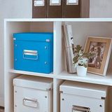 Leitz WOW Click & Store Cube Middelgrote Kartonnen Opbergdoos met Deksel- 26 x 24 x 26 Cm (BxHxD) - Blauw