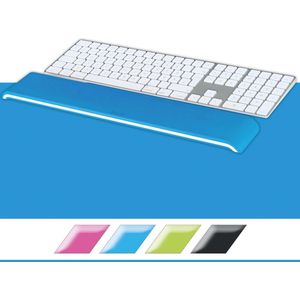 Leitz Ergo WOW polssteun verstelbaar voor toetsenbord, in hoogte verstelbaar in 2 posities, blauw/wit, 65230036