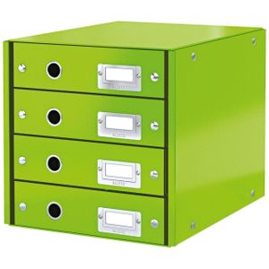 Leitz Schubladenset Click & Store Wow 4 Schubladen Graukarton grün