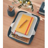 Leitz Cosy Brievenbak Met Organiser Voor Bureau  - Brievennbakjes Voor A4- En C4-Formaten  - Ideaal voor Thuiskantoor/Thuiswerken - Fluweel Grijs