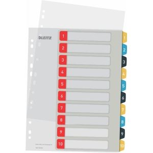 15 x Leitz Register Cosy A4 1-10 bedruckbar PP 10 Blatt farbig