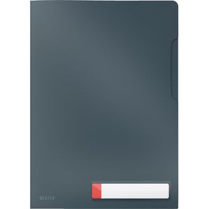 Leitz® Sichthülle Cosy Privacy, blickdicht, A4-Format, für bis zu 40 Blatt, mit Beschriftungsschild, 3 Stück, grau