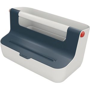 Leitz Cosy Draagbare Opbergdoos Met Vakjes - Opbergbox Met Deksel  - Ideaal voor Thuiskantoor/Thuiswerken - Fluweel Grijs
