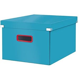 Leitz Click & Store Medium Opbergdoos, A4 Opvouwbare Opbergdoos met Deksel, Hoogwaardige Sterke Kartonnen Opbergdoos voor Thuis en op Kantoor, Cosy Assortiment, Sereen Blauw, 53480061