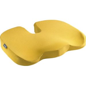 Leitz - Zitkussen gewatteerd voor bureaustoel, vermindert rugpijn, nekpijn, bekleding van stof en binnenkant van schuimrubber, serie Ergo Cosy, geel, 52840019