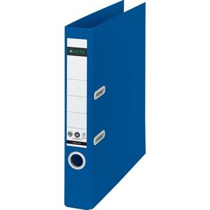 LEITZ® Ordner Recycle, A4, Rückenbreite 50 mm, 180°-Hebelmechanik, Rückenschild & Griffloch, zu 100 % recycelbar, blau