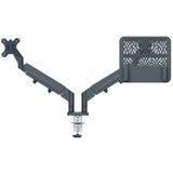 Leitz - Ergo Ruimtebesparende Monitor- en Laptoparm - Donkergrijs - Voor 2 Schermen