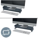 Leitz - Ergo Verstelbare Monitorstandaard - Donkergrijs - Geschikt voor Monitoren tot 27"