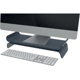 Leitz - Ergo Verstelbare Monitorstandaard - Donkergrijs - Geschikt voor Monitoren tot 27"