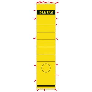 Leitz Zelfklevende etiketten voor ordners, papieren omslag en achterkant, 80 mm, breed, lang, 61,5 x 285 mm, papier, 16401015, geel, 100 stuks