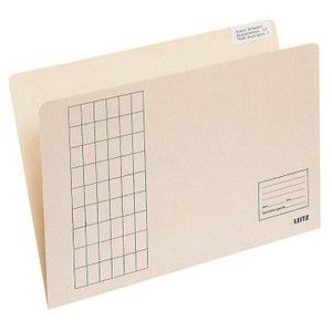 100 x Leitz Einstellmappen A4 vertikal Gitterdruck chamois