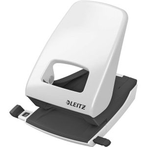 Leitz NeXXt Metalen Bureau Perforator - Perforeert Tot 40 Vel - Voor Mappen En Ringbanden - Grijs