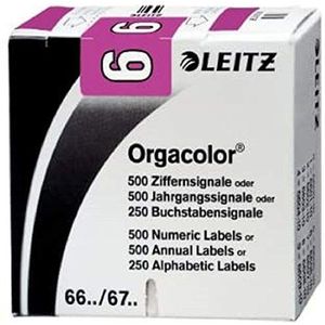Leitz Orgacolor Ziffernsignal 6 selbstklebend VE=500 Stück violett
