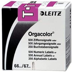 Leitz Orgacolor Buchstabensignal T VE=250 Stück violett