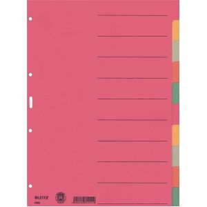 Leitz - 4359 Register A4 Karton - Meerdere kleuren - 10 tabbladen
