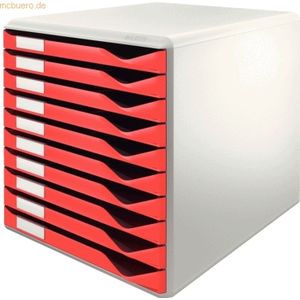 Leitz - Ladenblok - Wit/Rood - 10 Laden - Stabiele Behuizing